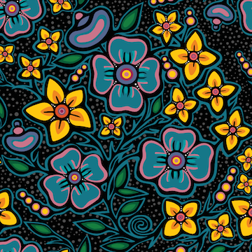 SATIN - Jackie Traverse Ojibway Floral 1