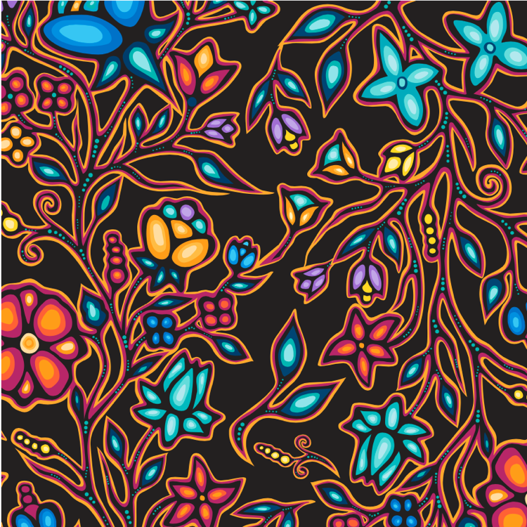 SATIN - Jackie Traverse Ojibway Floral 2
